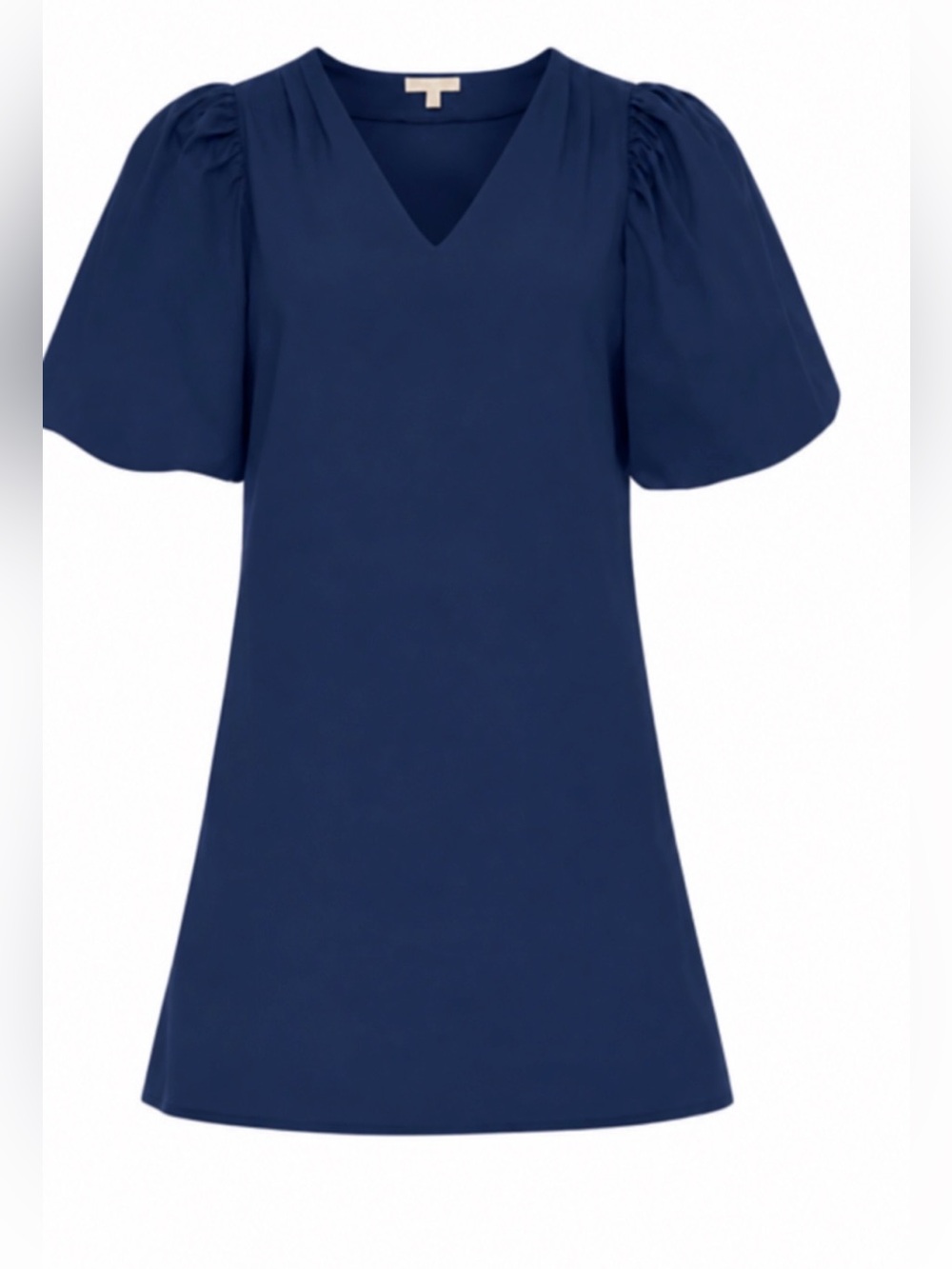 Anna Cate Myers Navy Puff Sleeve V-Neck Dress Size M